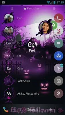 Theme Dialer Halloween Pink android App screenshot 1